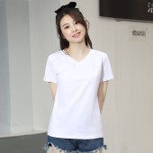 2021夏季新款纯棉V领女短袖T恤衫NZBZ-W-041