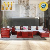 金明豪家具家居全屋定制实木原木新中式红花梨客厅组合沙发