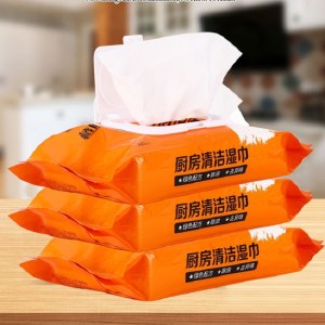 橙除法厨房40片清洁湿巾4包装